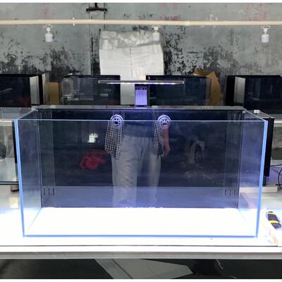 80×40×40双进水双出水背滤超白鱼缸家用生态玻璃金客厅桌面造景