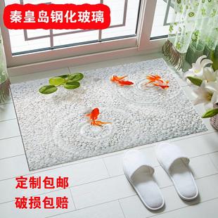 家用脚踏垫防滑地踏门口免洗厂家定做 钢化玻璃入户地垫门垫欧式