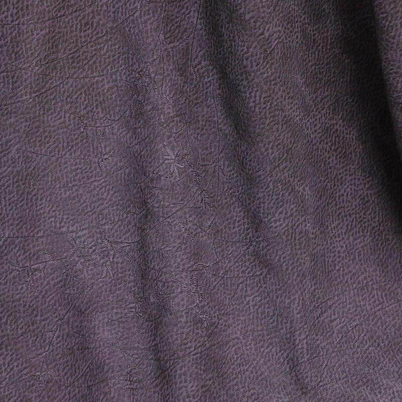 速发脏紫+手工脏染炒色真丝暗纹提花缎布料新中式国潮旗袍服装面