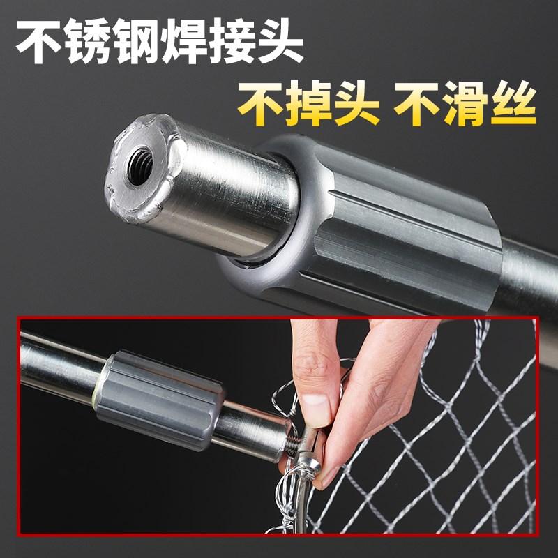 速发不锈钢抄网竿钓鱼伸叠杆捞鱼抄网兜可折缩网鱼头叉杆渔具套装
