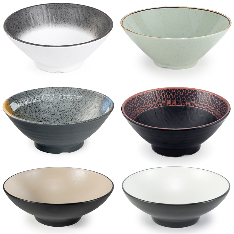 速发日式斗笠汤密胺牛肉碗碗塑料面馆商用面面仿瓷碗粉碗大碗面碗