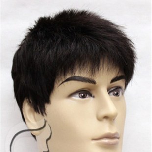 速发男士短直发 舞台表演 iwa松泽村吴邪 寸头黑色 套假发蓬头帅