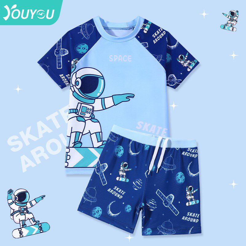 速发儿童分体男童中大童孩少年男夏游青202新款泳装泳裤套装