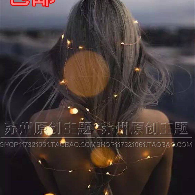 速发旅拍景景影楼拍照道婚萤火虫夜外灯米粒灯具纱摄影星星灯串