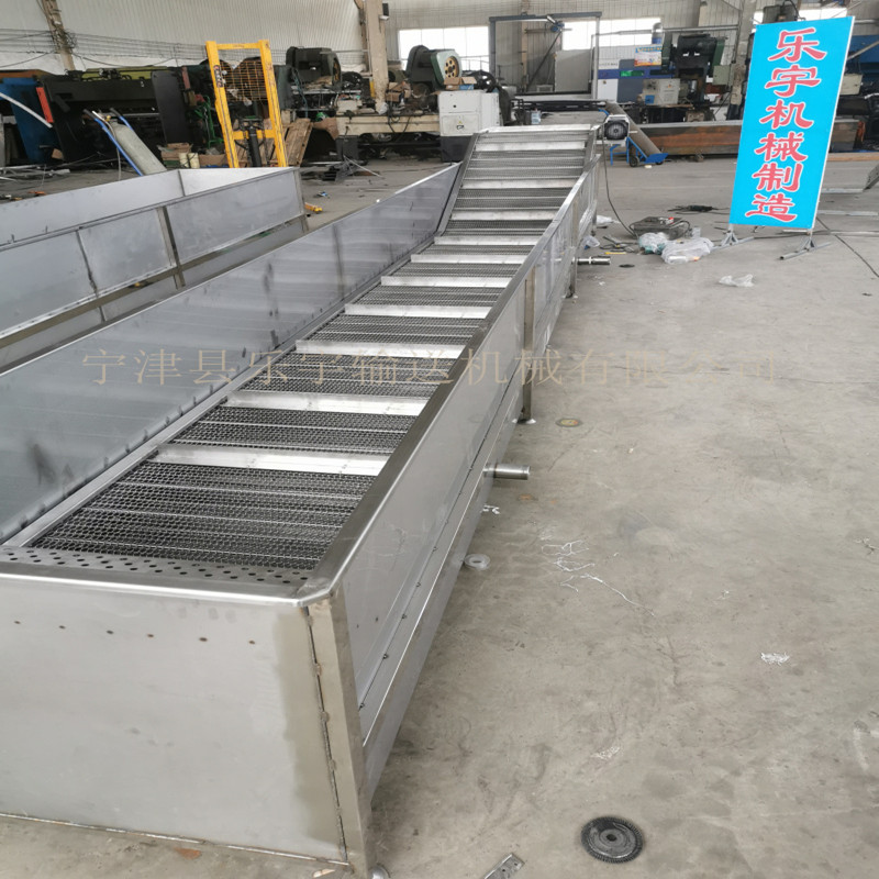 速发水油不锈钢网机输送带过槽输送带预冷蒸煮流水线