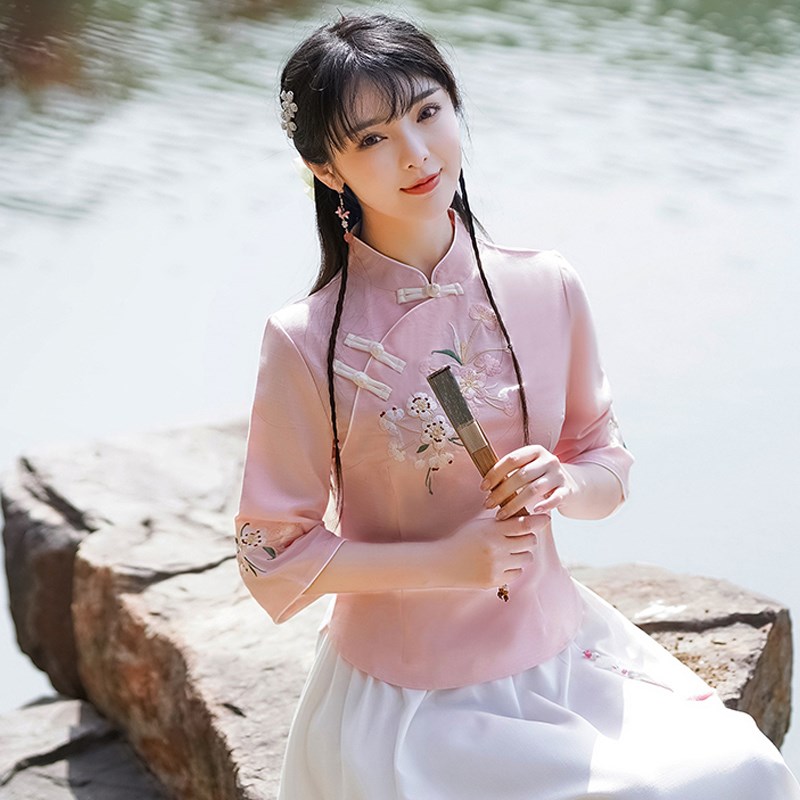 速发民国学生装中式汉服改良旗袍小衣中国古唐装茶服国风复风上套