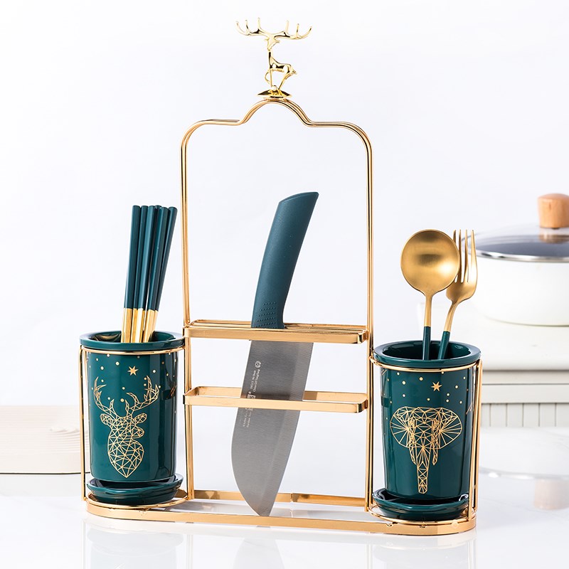 速发高颜值筷房陶瓷筷子筒家用筷子篓筷子桶筷笼沥水架子子勺厨收