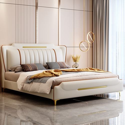 速发床.约1米8双人床主卧202高新款4端大气1简5轻奢实木婚床