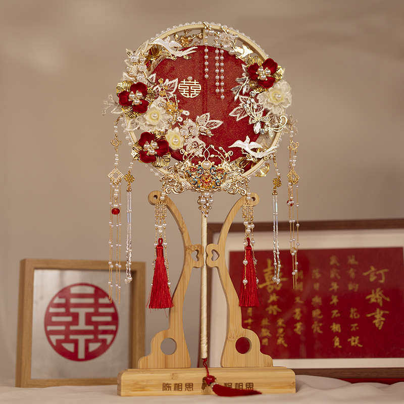 中式团扇新娘结婚双色diy材料包高级闺蜜新婚礼物秀禾服喜扇婚扇,家居饰品,工艺扇/团扇/喜扇/折扇,淘宝优惠券,粉丝福利购,淘宝优惠卷