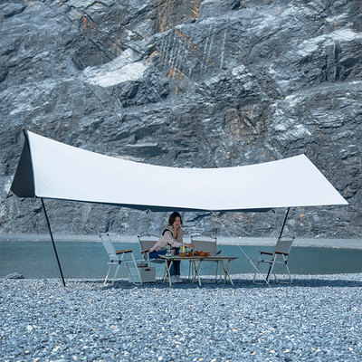 游族人天幕帐篷户外露营遮阳棚便携式黑胶方形防晒野营六角大幕布