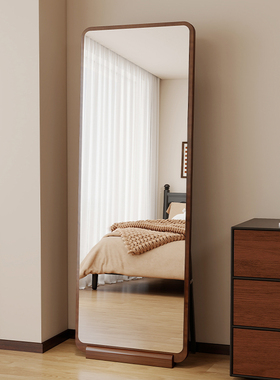 实木中古全身镜落地镜家用轻奢高级镜子挂墙穿衣镜女生卧室试衣镜