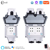 明装 智能IP66二孔四孔八孔防水户外电源插座电动车充电桩插座wifi