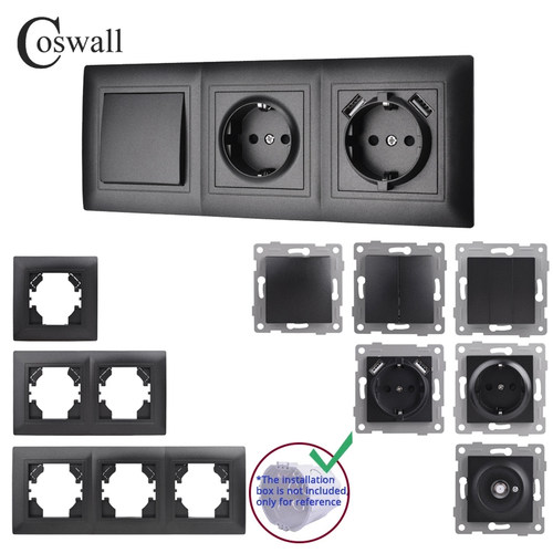 双联三联开关插座带USB磨砂