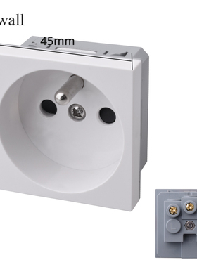 45型卡式法式插座模块 法国墙壁 机柜 机箱 桌面 电源插座功能键