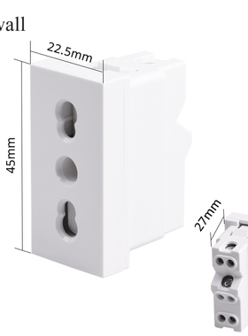 45型卡式意大利插座模块 意式墙壁 机柜 机箱 桌面电源插座功能键