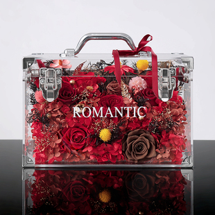 轻奢小众风永生花玫瑰真花束高级感摆件实用型送闺蜜生日结婚礼物