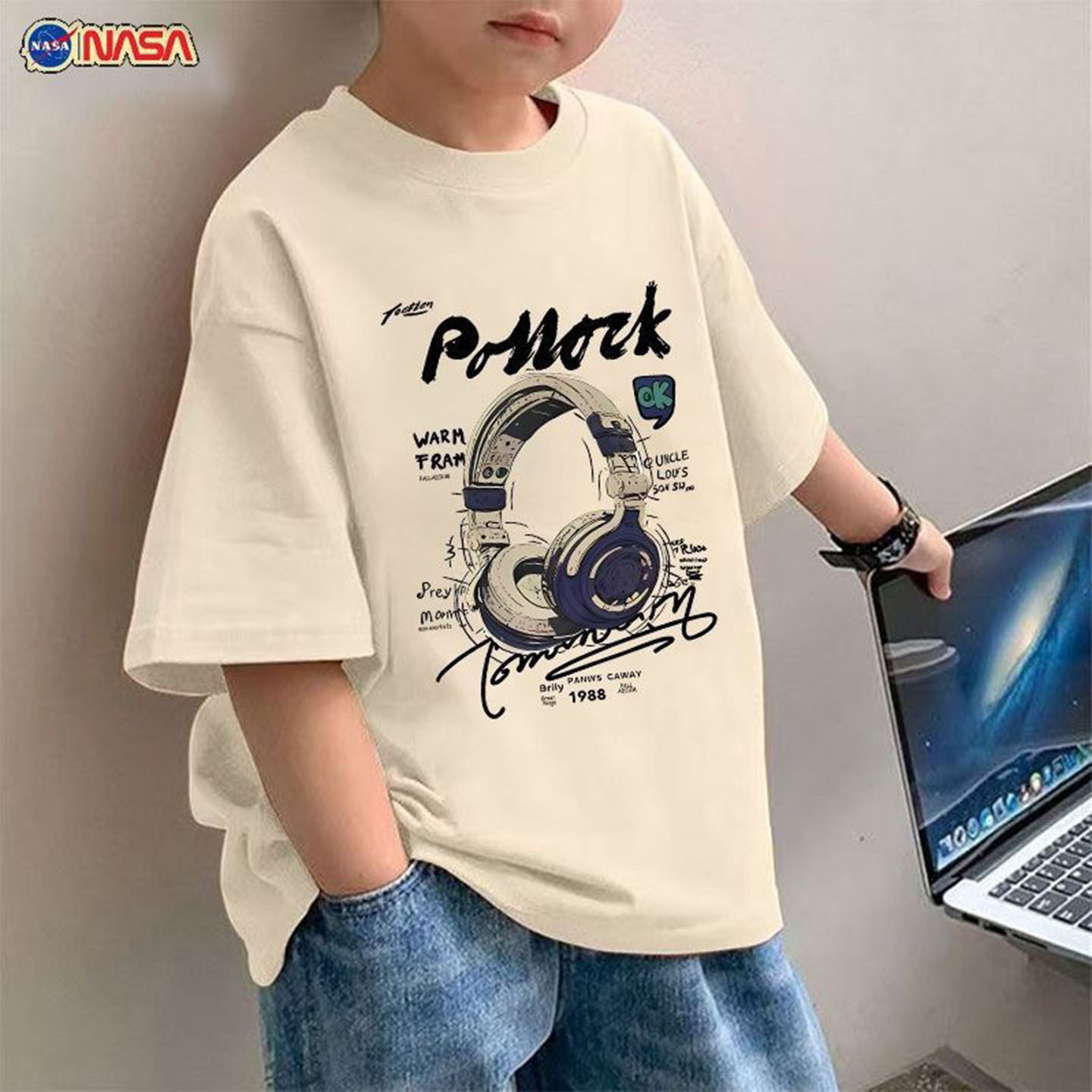 NASA儿童夏装纯棉短袖T恤2026新款上衣夏季帅气中大童短袖男童T恤,童装/婴儿装/亲子装,T恤,淘宝优惠券,粉丝福利购,淘宝优惠卷