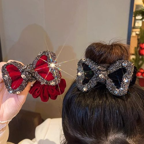 新娘订婚敬酒服发绳蝴蝶结发圈