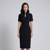 重工珍珠钉珠新中式 重工典藏系列 水滴领旗袍