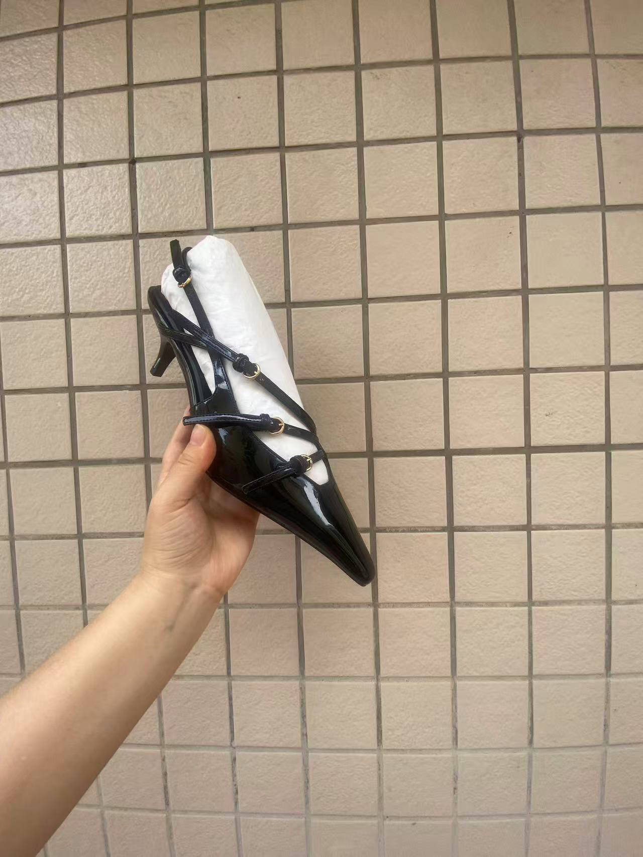 复古一字扣带浅口玛丽珍凉鞋纯原
