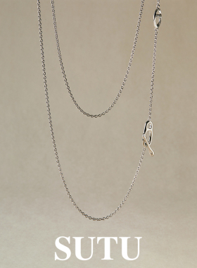 素图简约气质小众毛衣链纯银女款