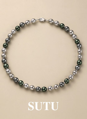 素图925银秋冬真多麻项链气质女