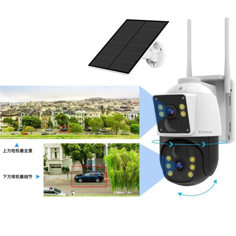 新品okam BG66DR免电监控器4G摄像头sim插卡双画面香港澳门ip cam