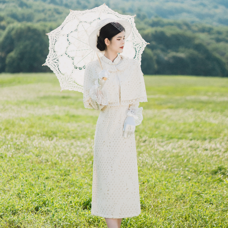 挽苏司藤旗袍2025新款改良年轻款少女两件套复古民国连衣裙小个子