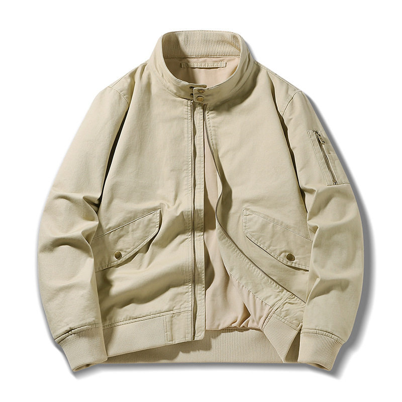 春秋宽松男士水洗美式工装外套