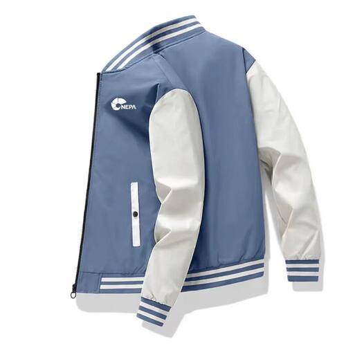 男士拼色修身棒球服休闲外套