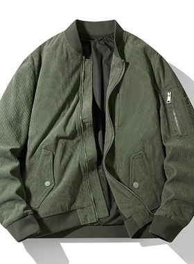 Corduroy loose baseball jersey 男士灯芯绒宽松棒球服刺绣外套