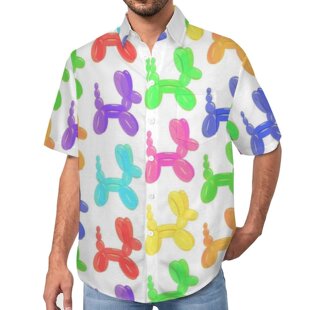 pocket lapel buckle printed Men shirt翻领口袋系扣印花衬衫