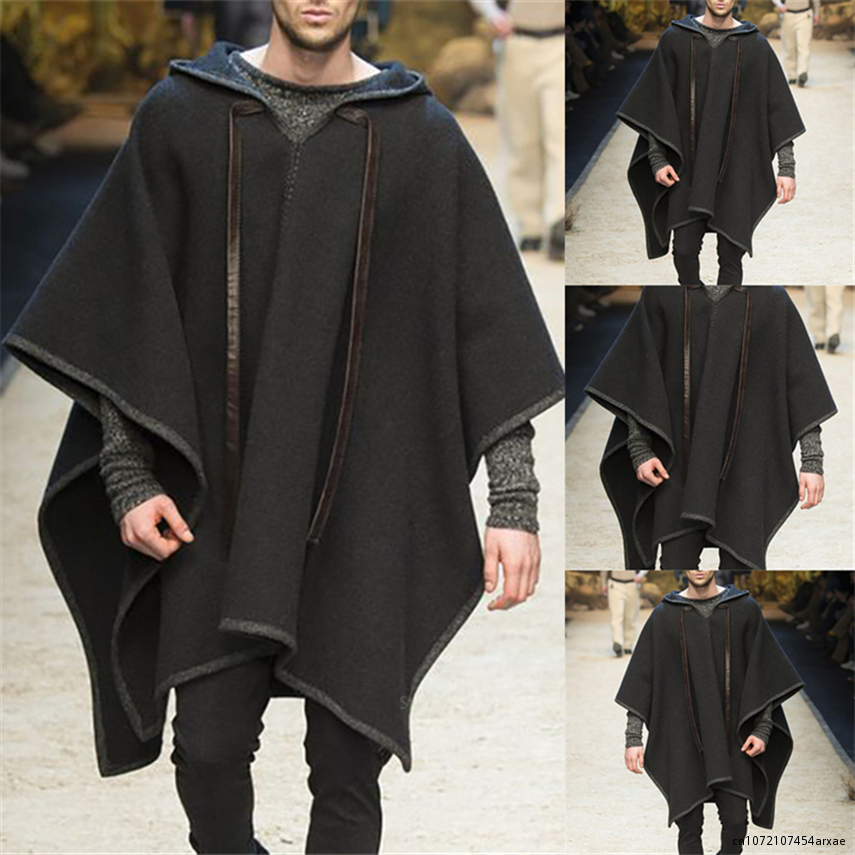 Loose hooded cape men's cape jacket宽松连帽斗篷男士披肩外套