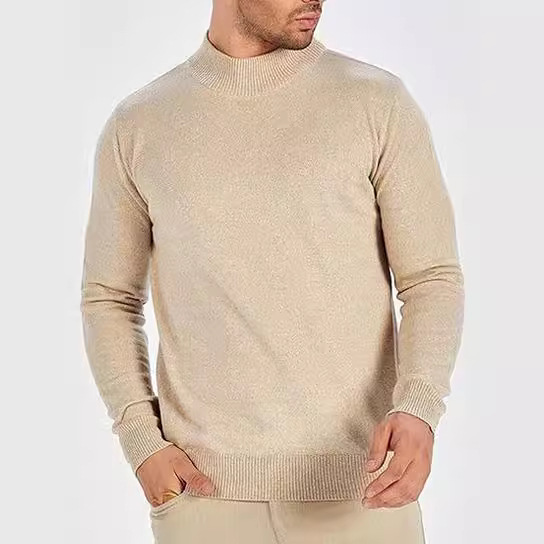 高领宽松套头衫毛衣简约针织衫