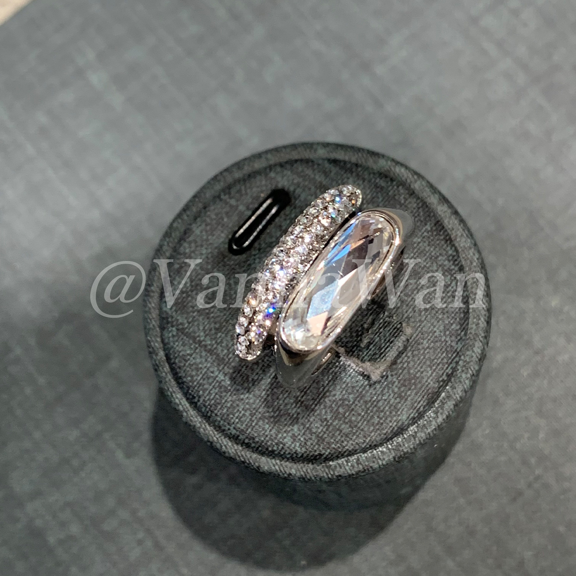 VanWan 高定.设计师双层闪钻精致戒指叠带指环