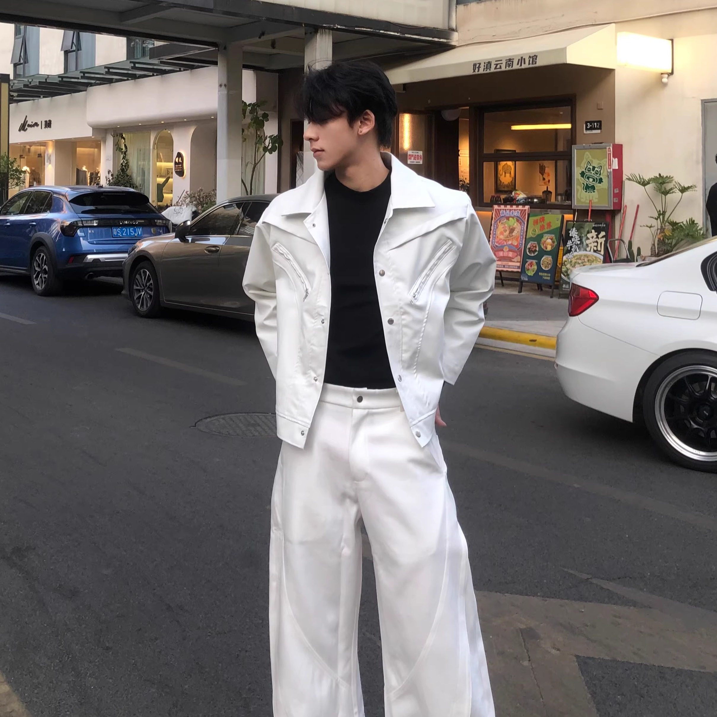 原创小众设计感短款纽扣皮衣机车夹克痞帅美式复古高级感外套男,男装,时尚套装,淘宝优惠券,粉丝福利购,淘宝优惠卷