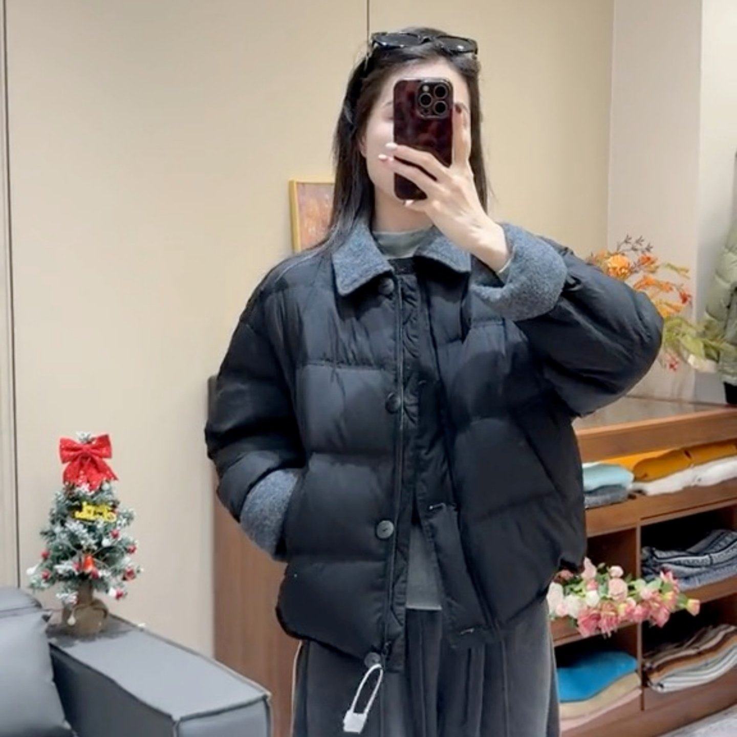 短款翻领撞色棉服外套女2025冬季新款小个子宽松保暖巨好看棉衣潮,个性定制/设计服务/DIY,棉服工装,淘宝优惠券,粉丝福利购,淘宝优惠卷