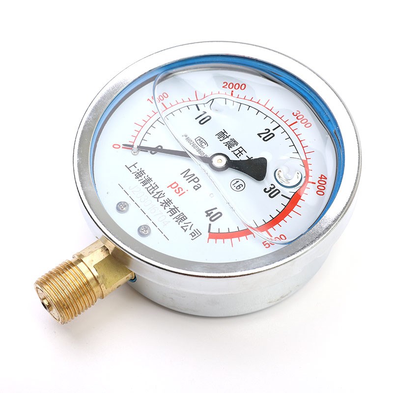 耐震压力表YN100防震 0-0.6/1/1.6/2.5/4/6/10/40Mpa水压油压气压