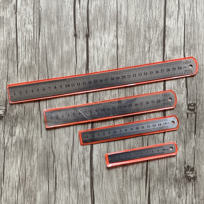 Y-JIAN 钢直尺10cm 尺子 双面公英制 100mm--600mm直尺绘图制图