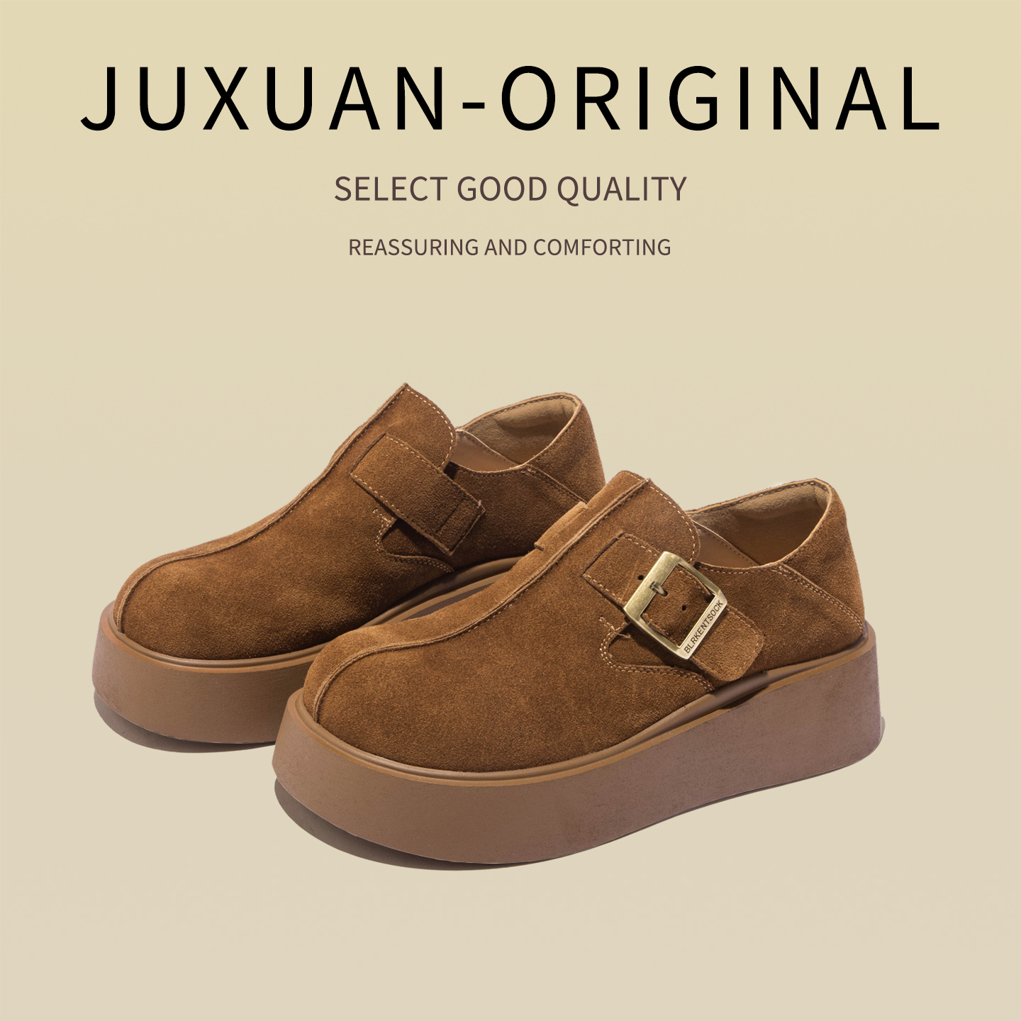 巨炫真皮勃肯鞋女2025新款秋季