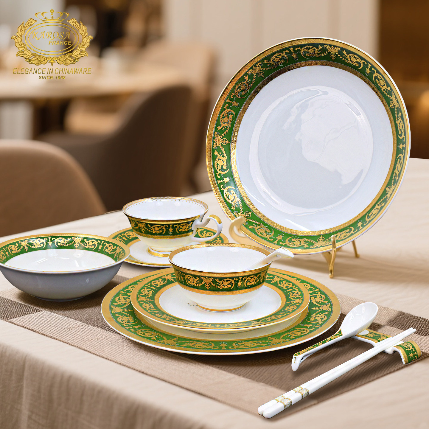 中式轻奢骨瓷浮雕金餐具套装酒店会所家用乔迁送礼饭碗盘子高级感,餐饮具,餐具瓷器套装,淘宝优惠券,粉丝福利购,淘宝优惠卷