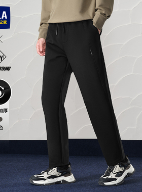 HLA/海澜之家POWER YOUNG系列休闲裤2025秋冬新款系带加厚裤子男