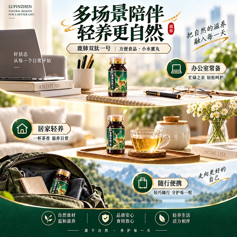 补养堂鹿肺双肽30g养肺护肺肺部活力提高肺动力养生丸药食同源