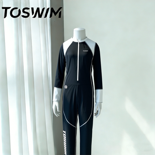 【瑕疵清仓-奥利奥力】TOSWIM拓胜儿童连体泳衣男女童长袖防晒