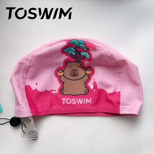 【样品清仓】TOSWIM泳帽女童款不勒头儿童布帽专业硅胶游泳帽