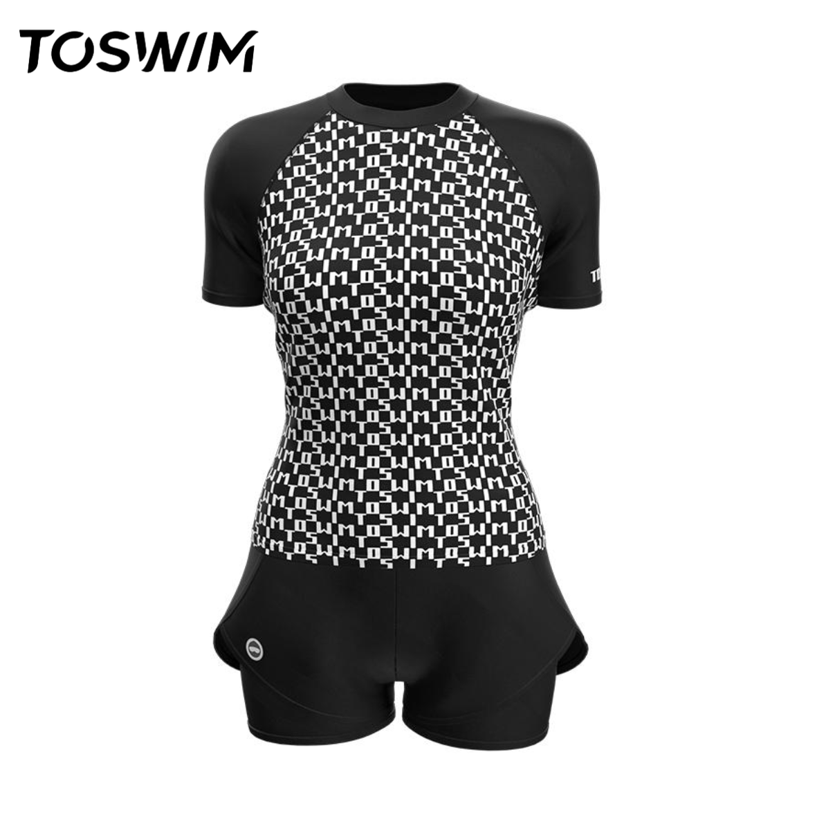TOSWIM泳衣女夏短袖游泳衣分体泳