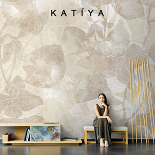 Katiya法式 轻奢复古装 饰墙布电视背景墙壁纸卧室沙发定制壁画高档