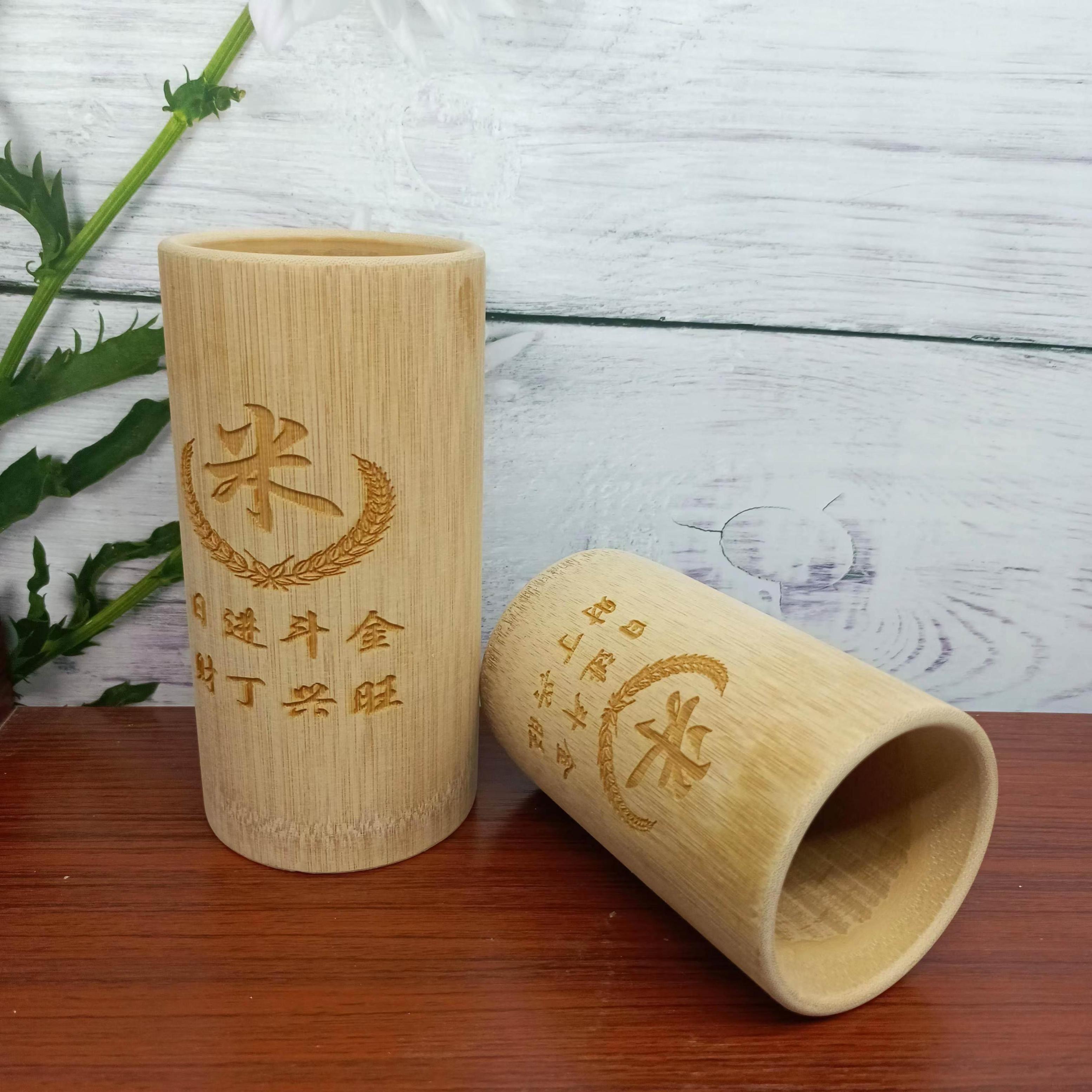 量米升子楠竹竹筒舀米杯老式米升筒量米筒量米器家用无漆米斗