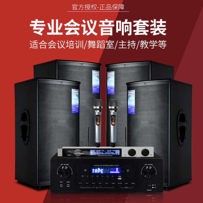 XO舞蹈会议室ktv音响功放套装家庭唱歌壁挂音箱10寸健身婚庆舞台