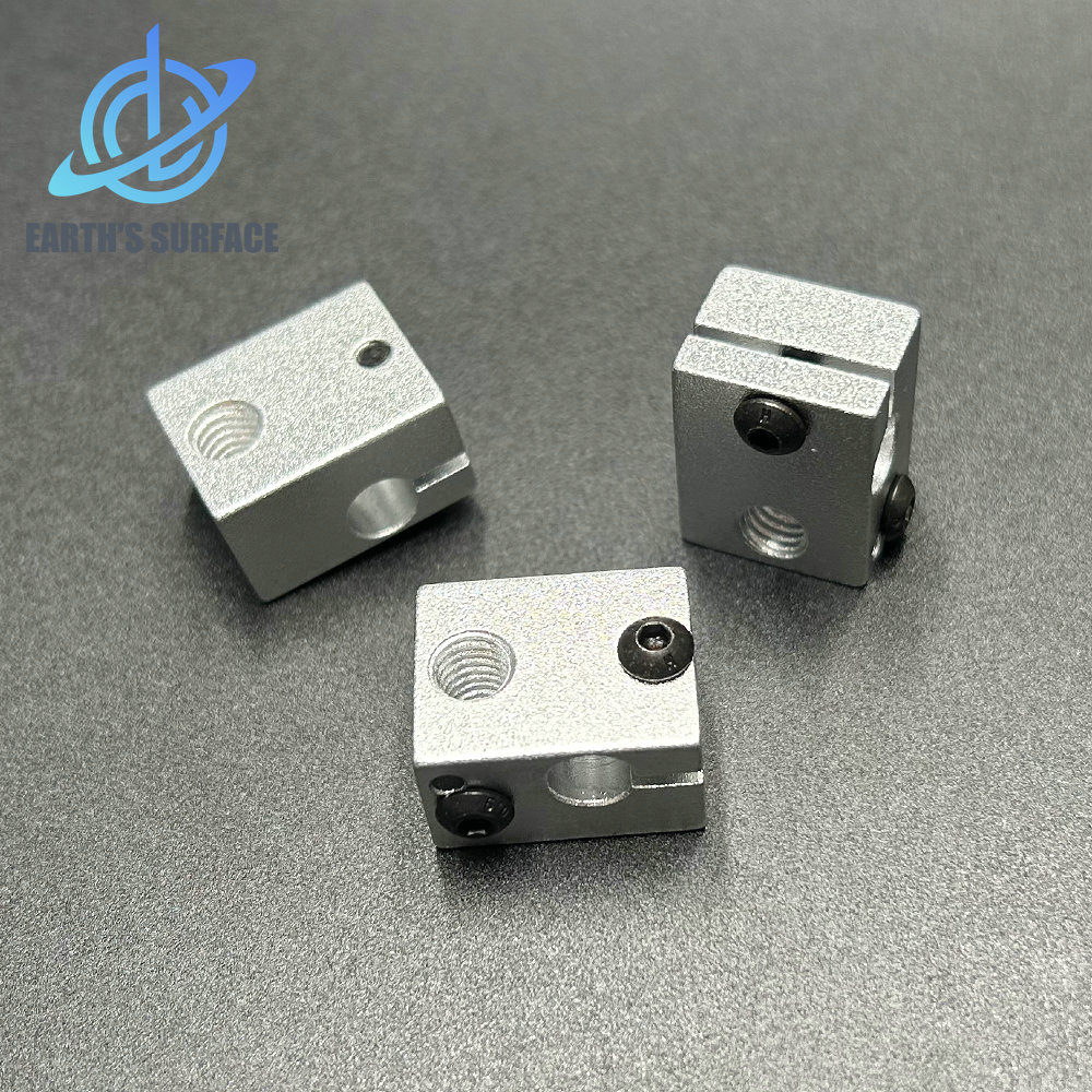 DB-3D打印机配件E3DV6铝加热块V6蓝色硅胶套导热块喷砂氧化全金属